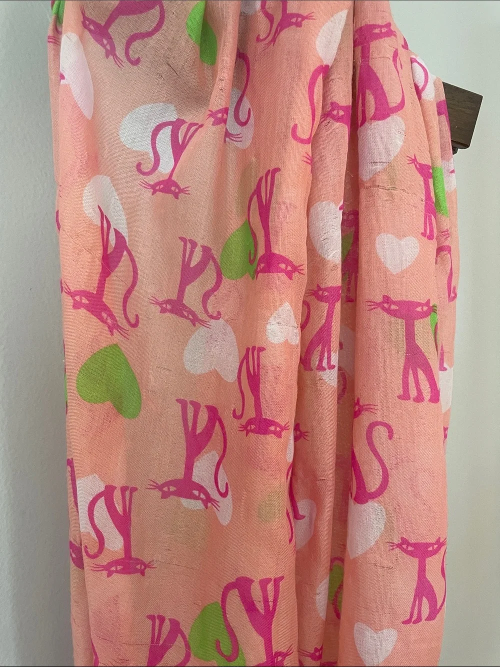 Pink Patterned Home Bath Scarf Towel - Pink